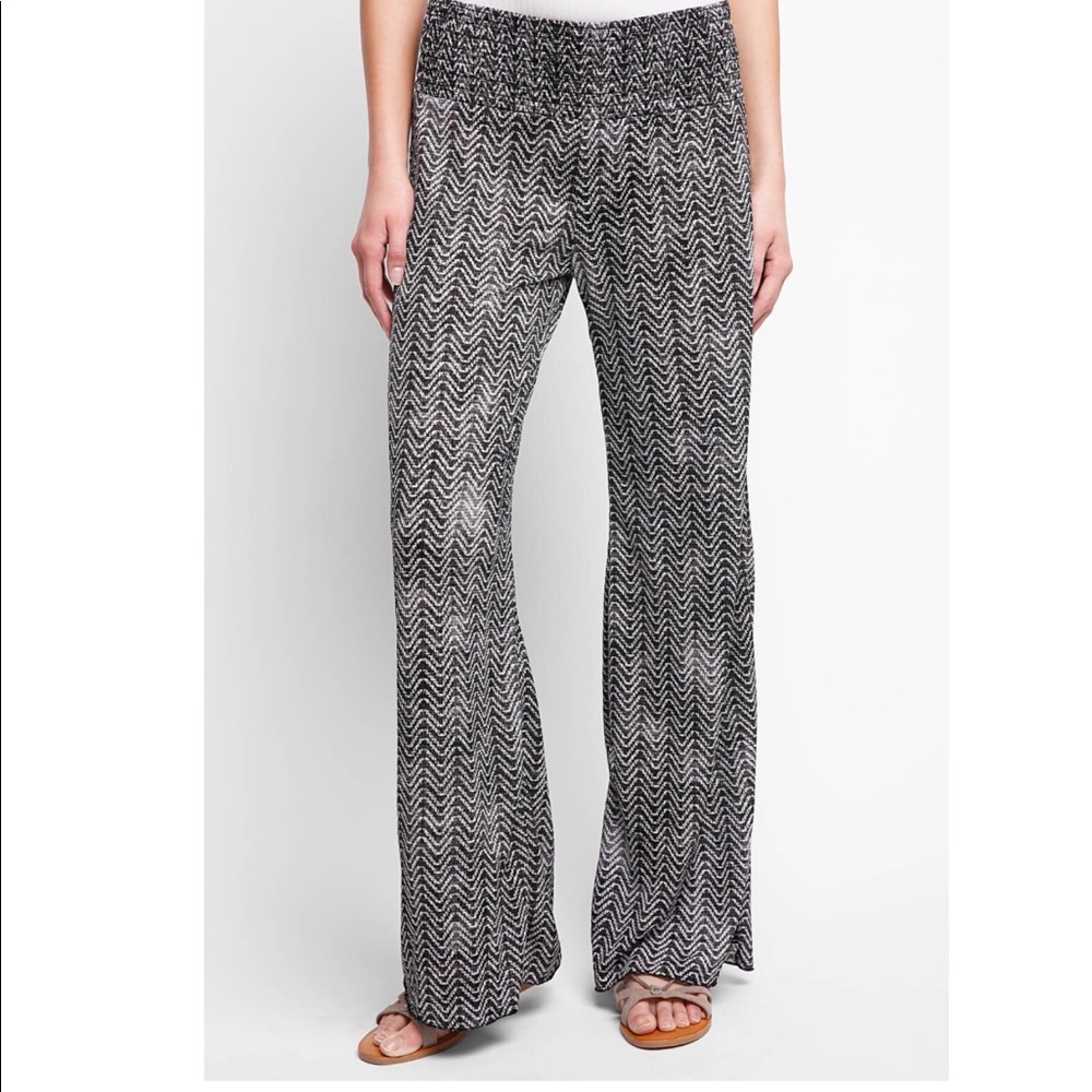 Sady & Lu Smocked Waist Printed Wide Leg Pants